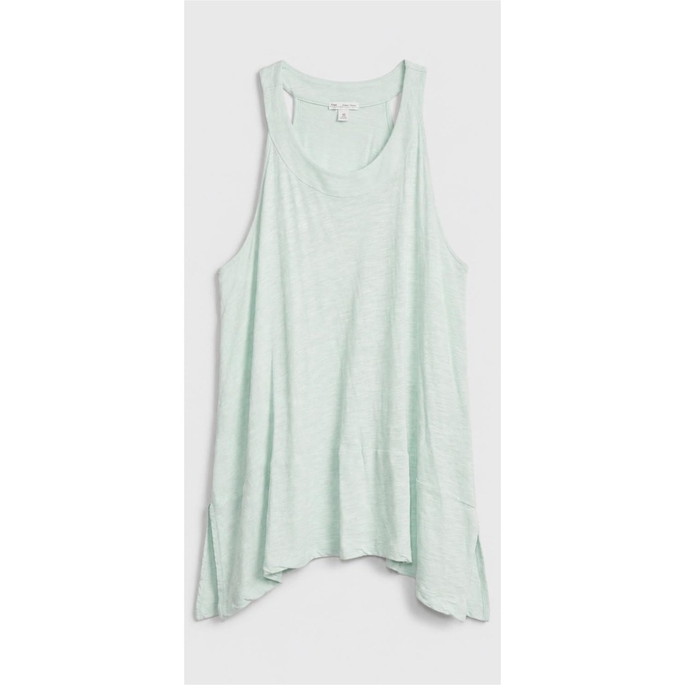 Gap Tank Top Women XS Mint Green Cotton Oversized Slub Racerback Sharkbiter